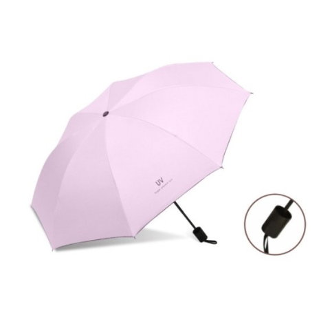 Import - Umbrela, Flippy, Protectie UV Soare, Protectie Ploaie, Pliabila, din Vinil si Otel, 96 x 67 cm, Roz