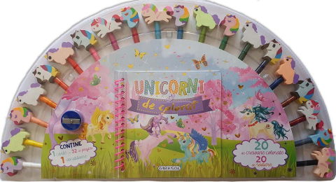 Carti pentru copii - Unicorni de colorat (20 creioane)