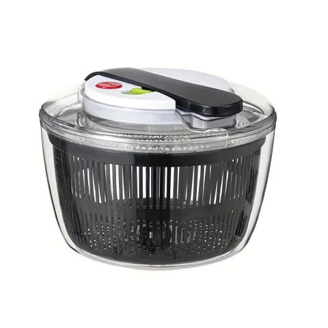 Ustensile pentru Bucătărie - Uscator Manual pentru Salata si Verdeturi, Flippy, Plastic, 16x15x21 cm, Capacitate 3L, Negru