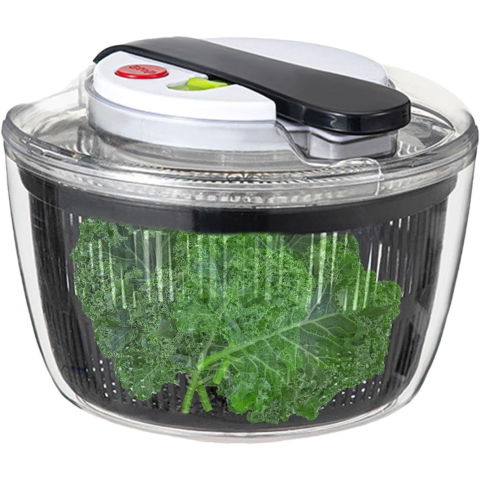 Ustensile pentru Bucătărie - Uscator Manual pentru Salata si Verdeturi, Flippy, Plastic, 16x15x21 cm, Capacitate 3L, Negru