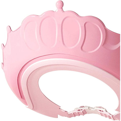TeoMarket - Viziera de Protectie Baie Pentru Copii, Fippy, Model Coronita, Dimensiune ajustabila, Durabil, Usor de curatat, Impotriva Samponului, pentru Ochi si Urechi, TPE+PP, 24x22 cm, Roz