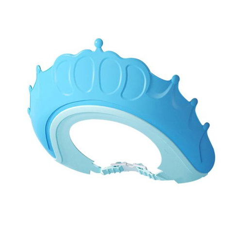 TeoMarket - Viziera de Protectie Baie Pentru Copii, Fippy, Model Coronita, Dimensiune ajustabila, Durabil, Usor de curatat, Impotriva Samponului, pentru Ochi si Urechi, TPE+PP, 24x22 cm, Albastru