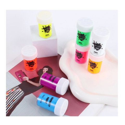 Import - Vopsea pentru Fata si Corp, Flippy, cu Pigment Fosforescent UV, 15 ml, Albastru