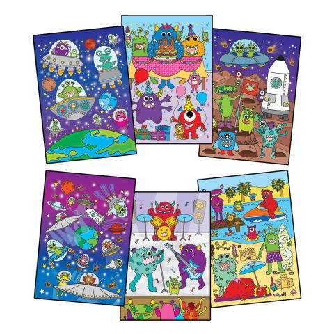 Desen si pictura - Water Magic: Carte de colorat Monstruleti si extraterestrii