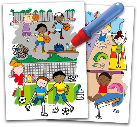 Desen si pictura - Water Magic: Carte de colorat Ora de sport