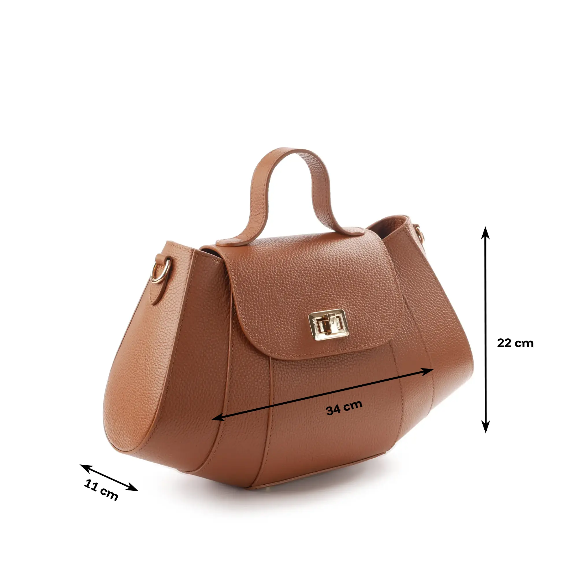 Geanta de dama Viviana maro din piele naturala, design croissant [2]