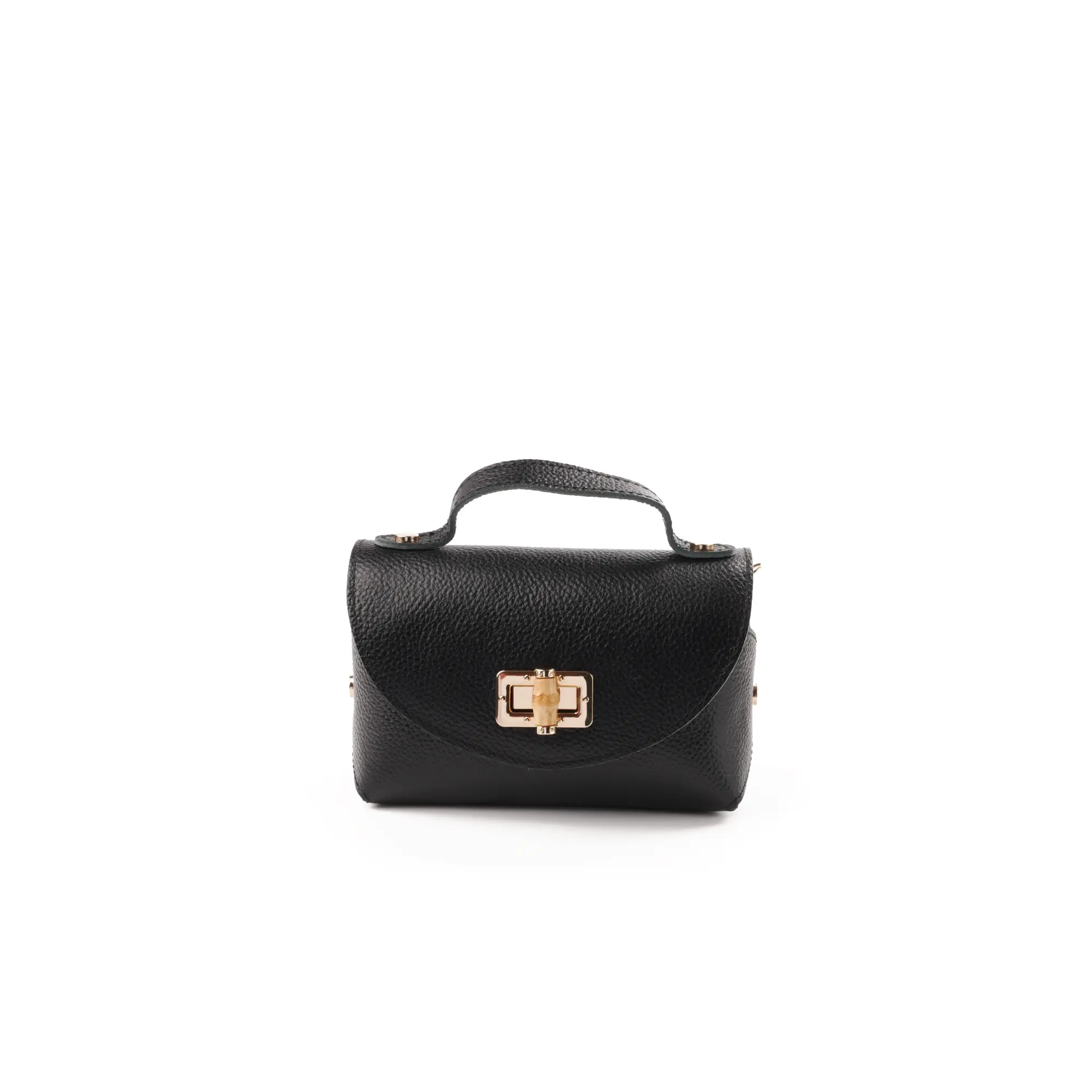 Genti - Geanta de dama Daria din piele naturala, culoare Negru, cu maner