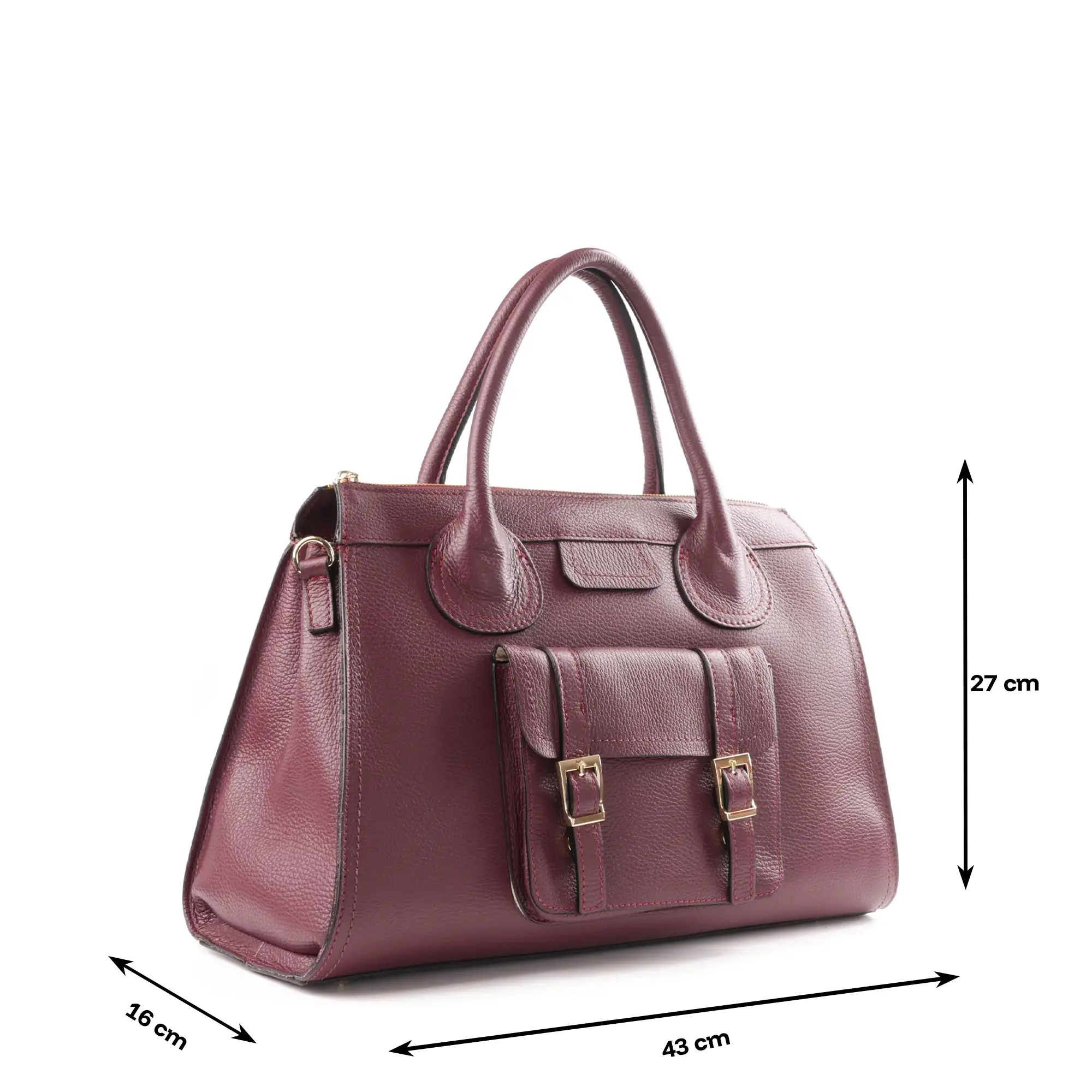 Geanta de dama mare din piele naturala Elara Large culoare Bordo [2]