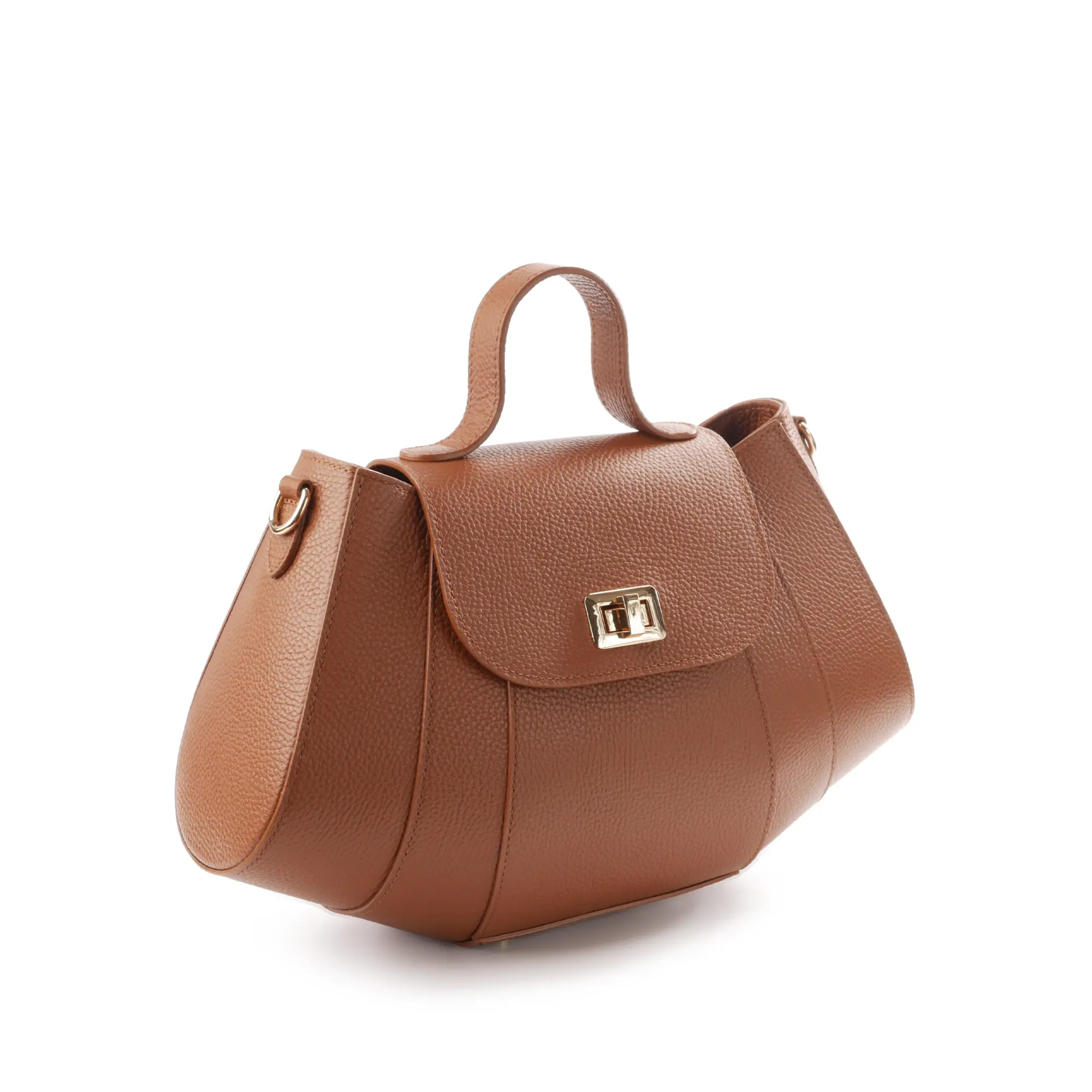 Geanta de dama Viviana maro din piele naturala, design croissant [2]