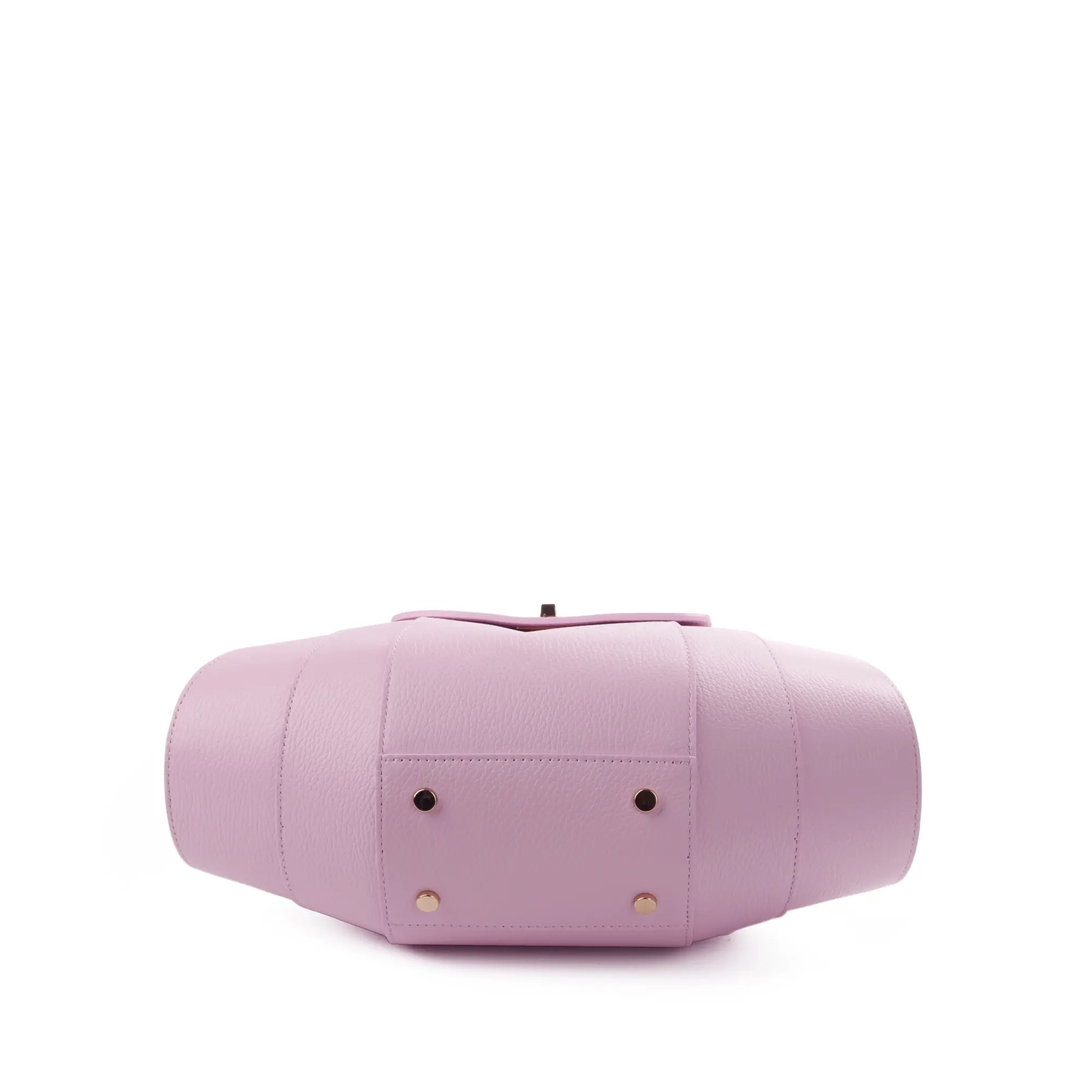 Geanta de dama Viviana roz pal din piele naturala, design croissant [5]