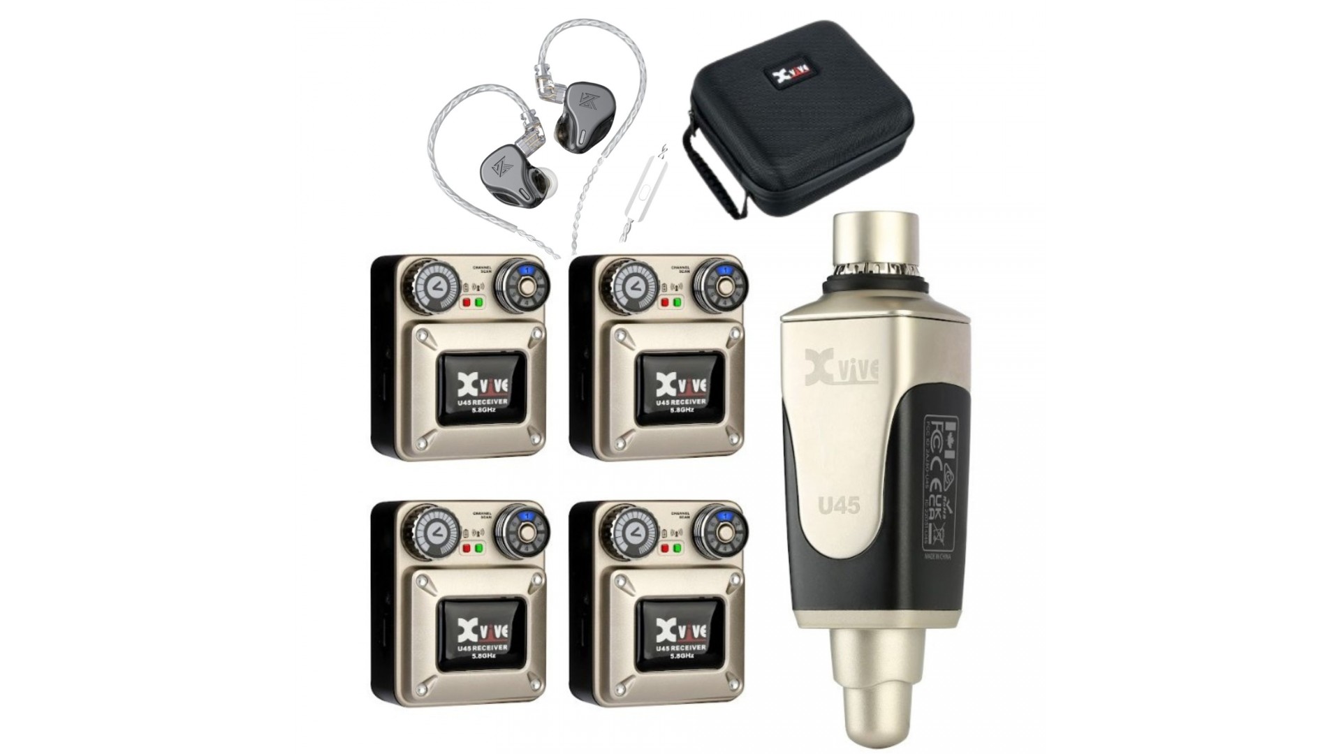 Magazin - Xvive U45R4 + KZ DQ6S BK In-Ear Monitor Set