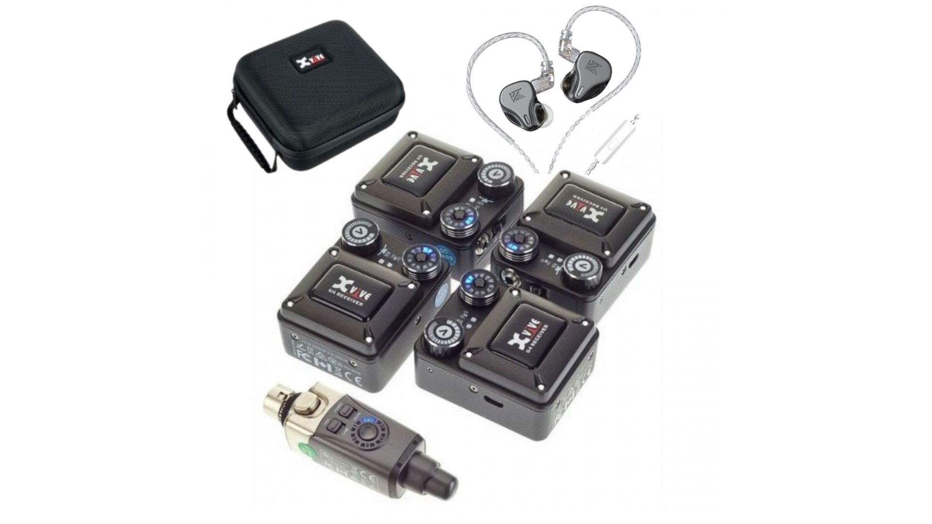 Magazin - Xvive U4R4 + KZ DQ6S BK In-Ear Monitor Set