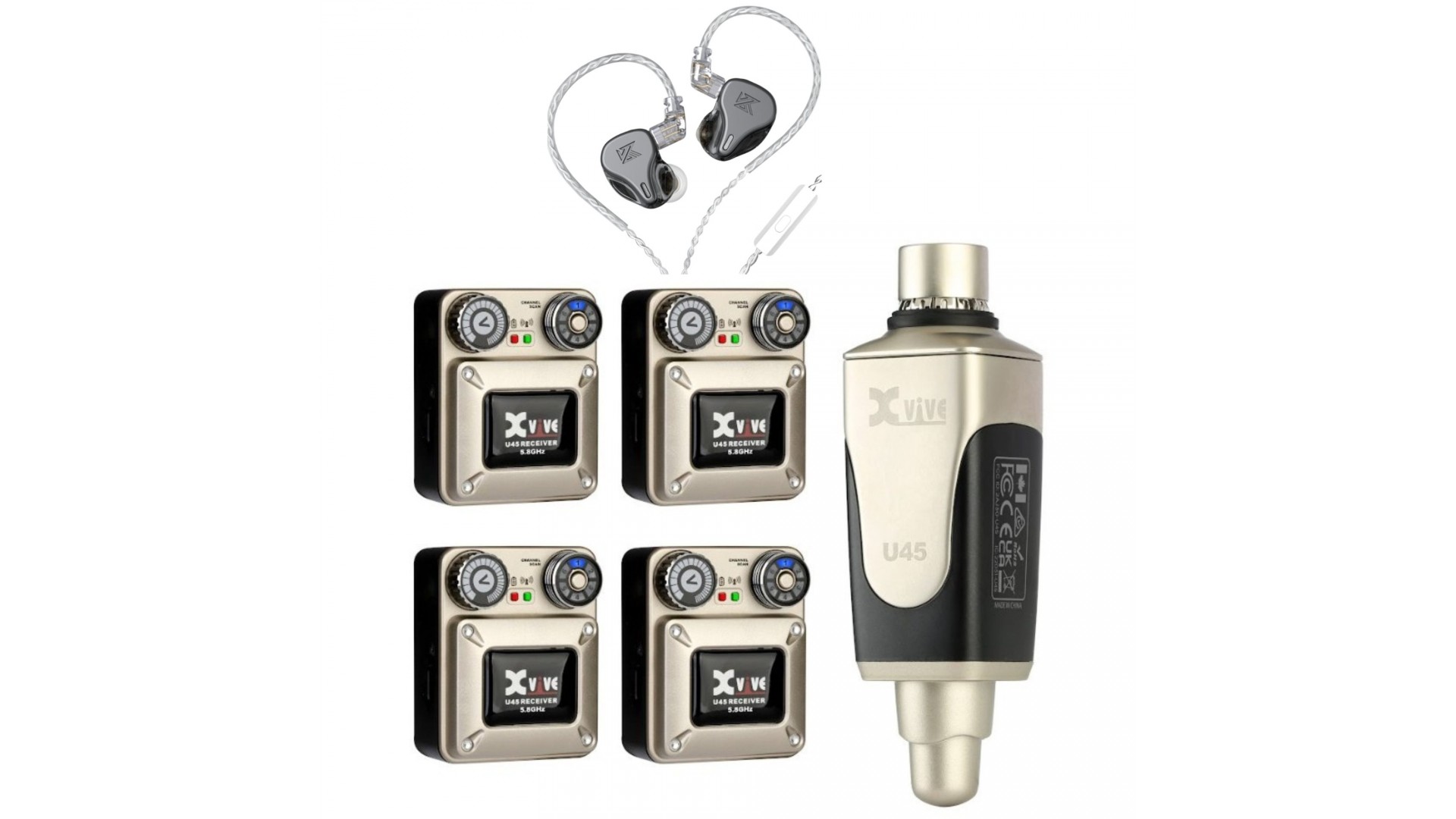 Magazin - Xvive U45R4 + KZ DQ6S BK In-Ear Monitor Set4