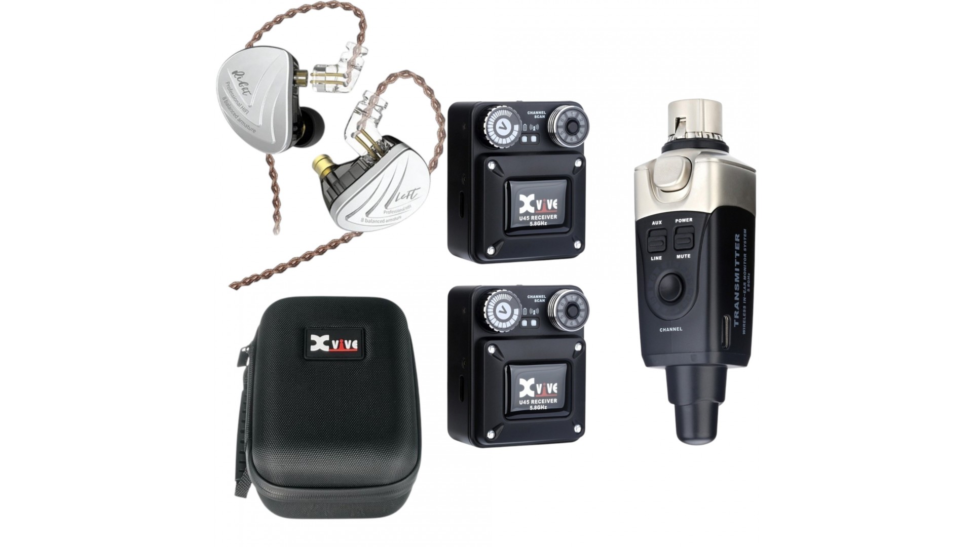 Magazin - Xvive U45R2 + KZ AS16 BK In-Ear Monitor Set