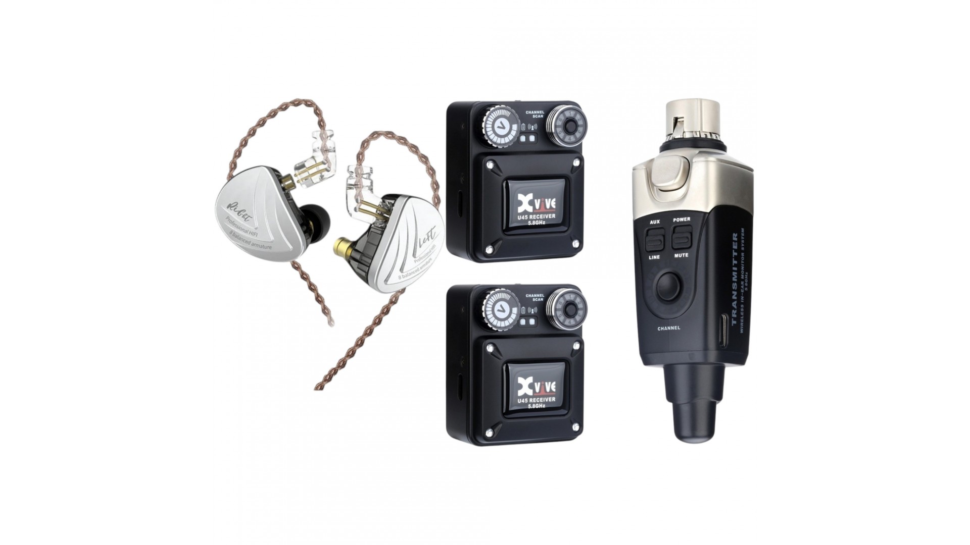 Xvive U45R2 + KZ AS16 BK In-Ear Monitor Set6 [1]