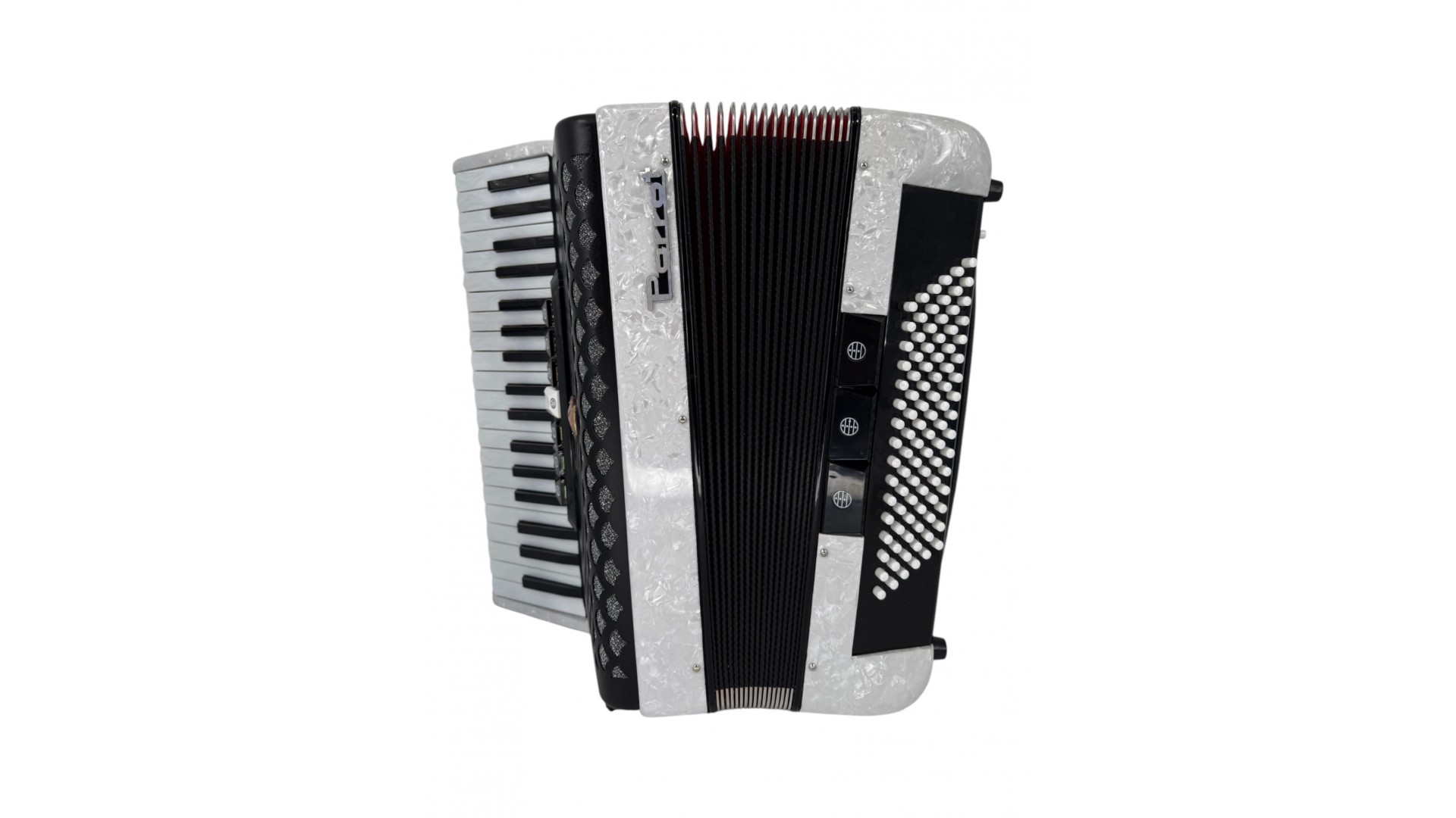 Acordeon acustic cu 37 de clape și 96 de bași, alb perlat - Parrot YW 871 WH [3]