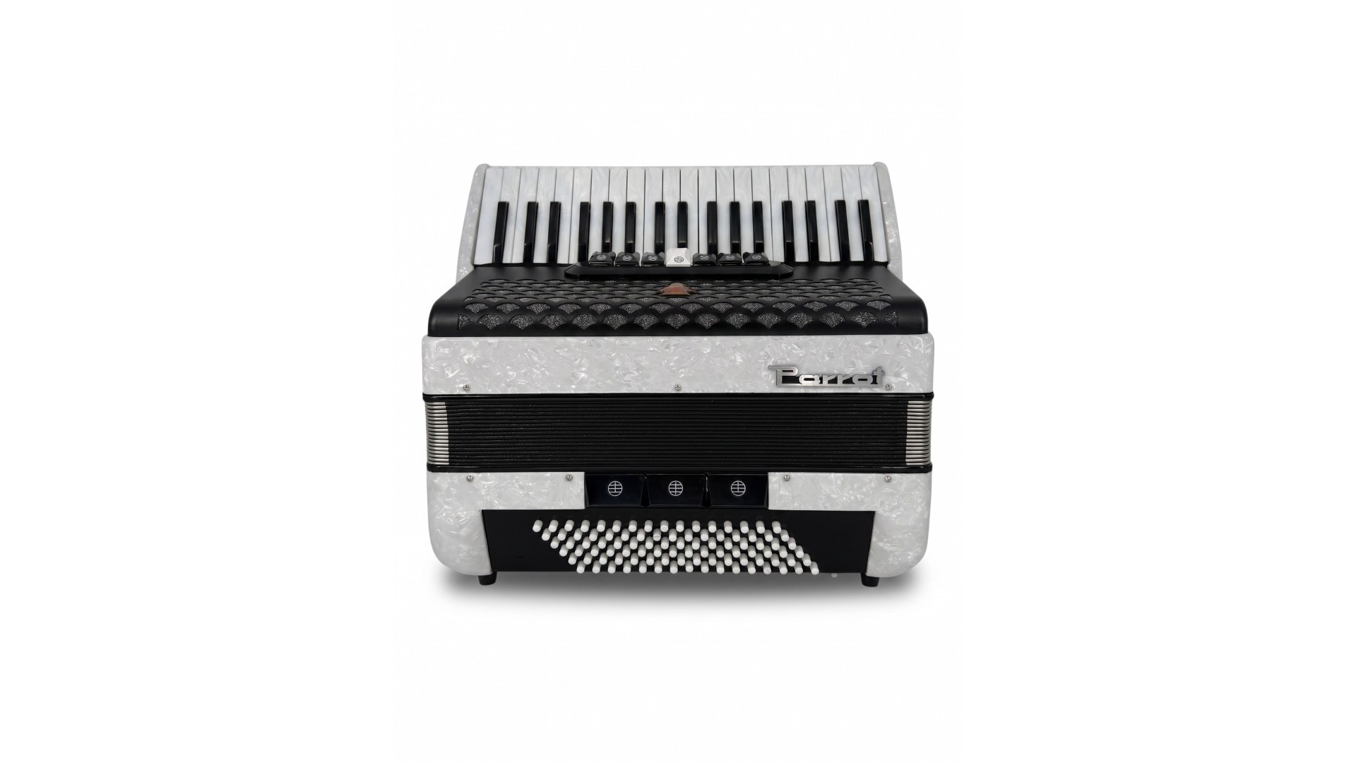 Claviaturi - Acordeon acustic cu 37 de clape și 96 de bași, alb perlat - Parrot YW 871 WH