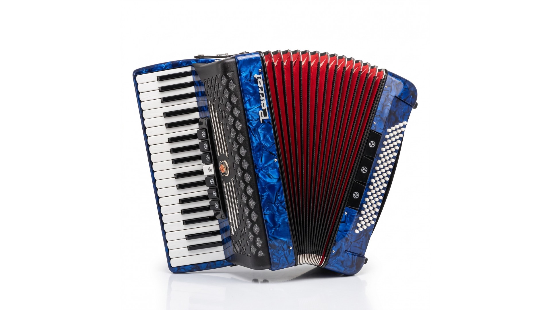 Acordeon acustic albastru cu 96 de bași și 37 de clape, Parrot YW 871 BL - Parrot [2]