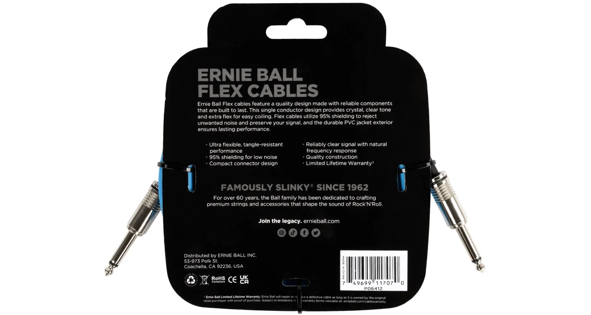 Cablu Ernie Ball 6412 Flexcable 3m - Blue [2]