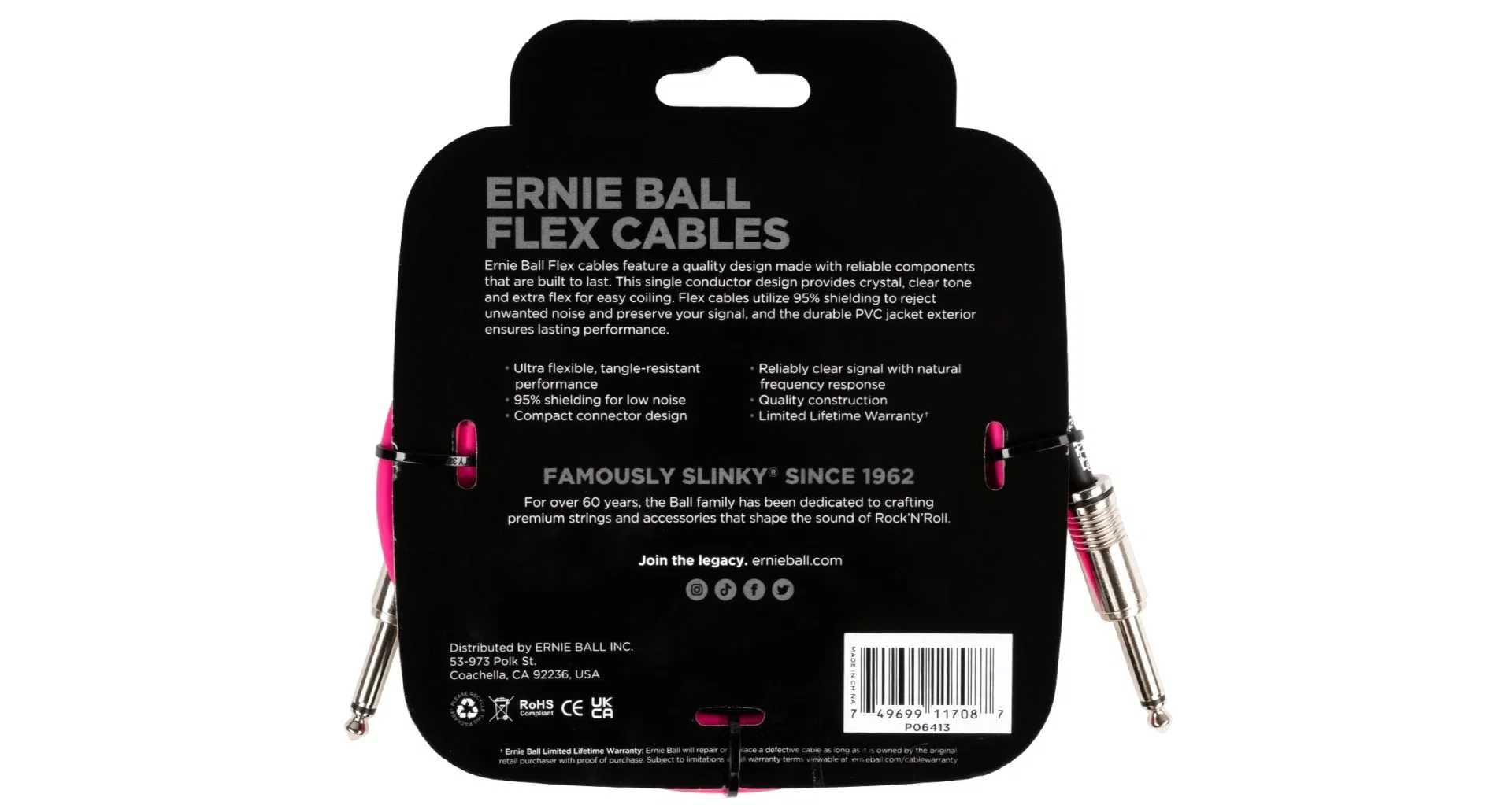 Cablu Ernie Ball 6413 Flexcable 3m - Pink [2]
