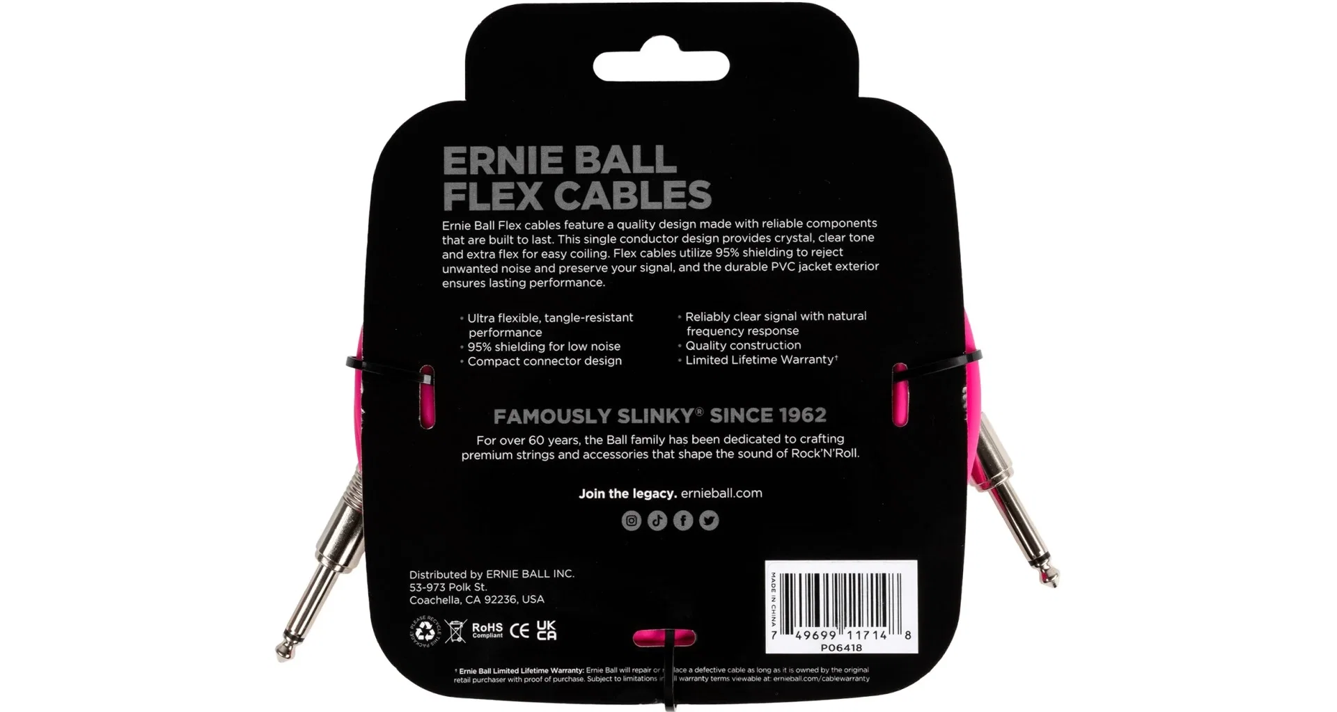 Cablu Ernie Ball 6418 Flexcable 6m - Pink [2]