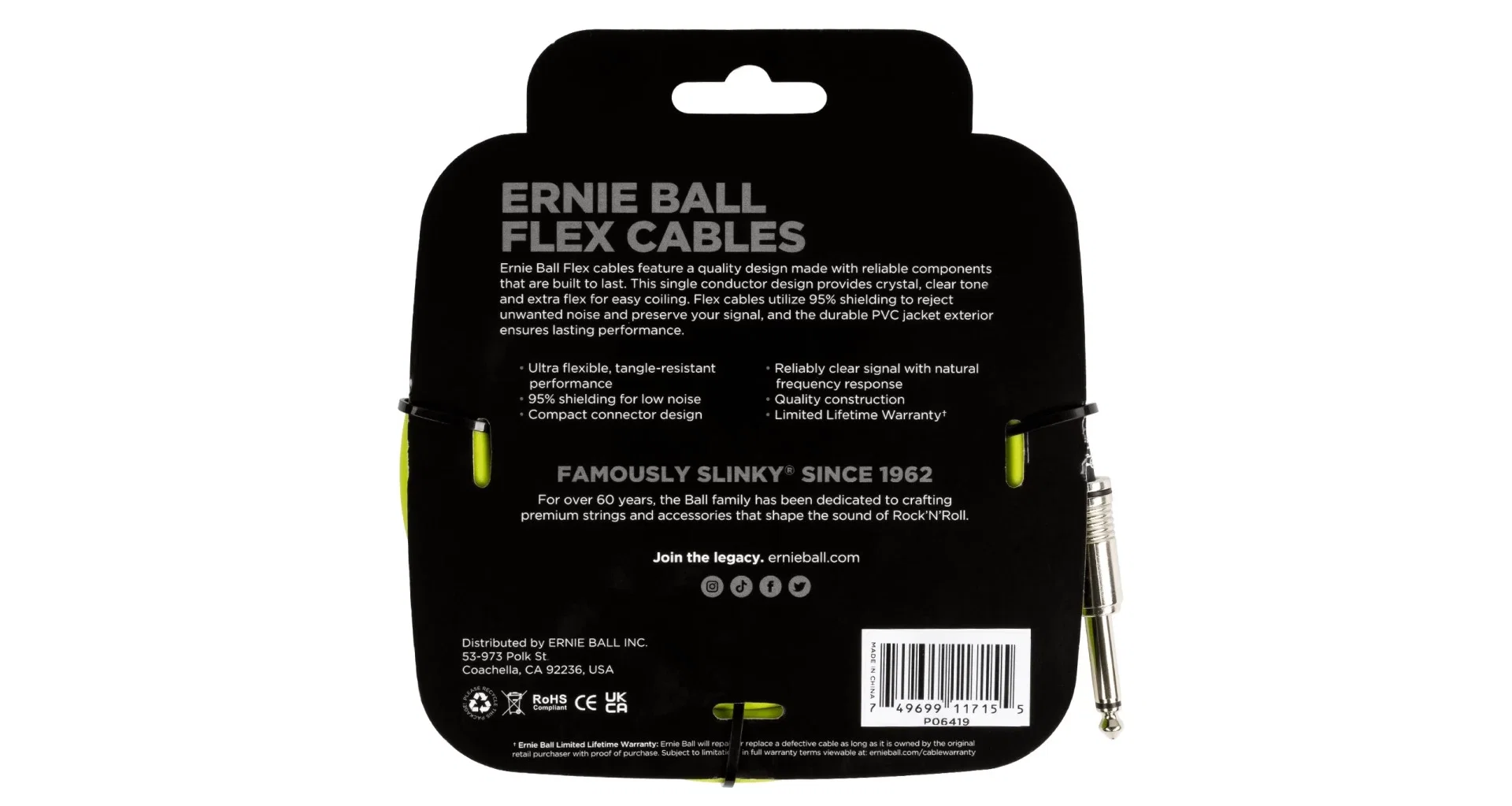 Cablu Ernie Ball 6419 Flexcable 6m - Green [2]