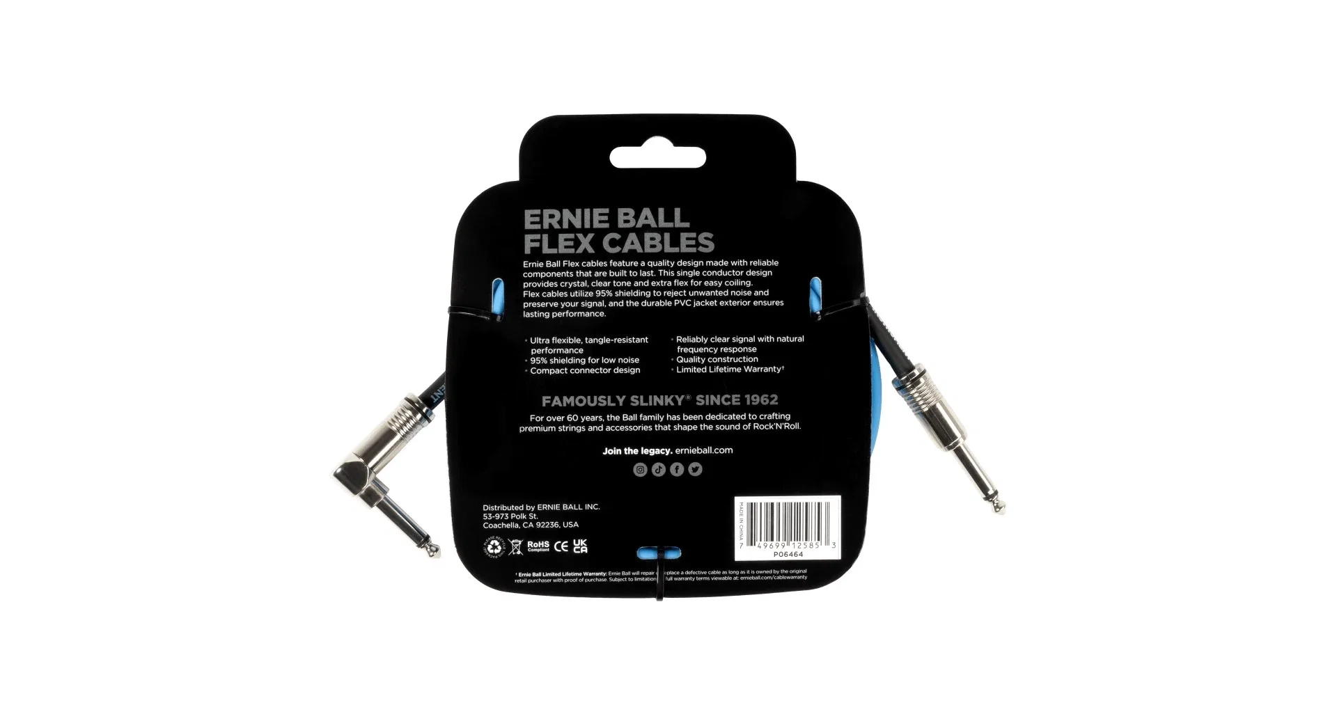 Cablu Ernie Ball 6464 Flexcable 3m Angle - Blue [2]