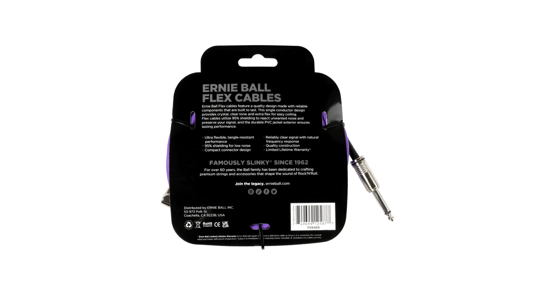 Cablu Ernie Ball 6466 Flexcable 6m Angle - Purple [2]