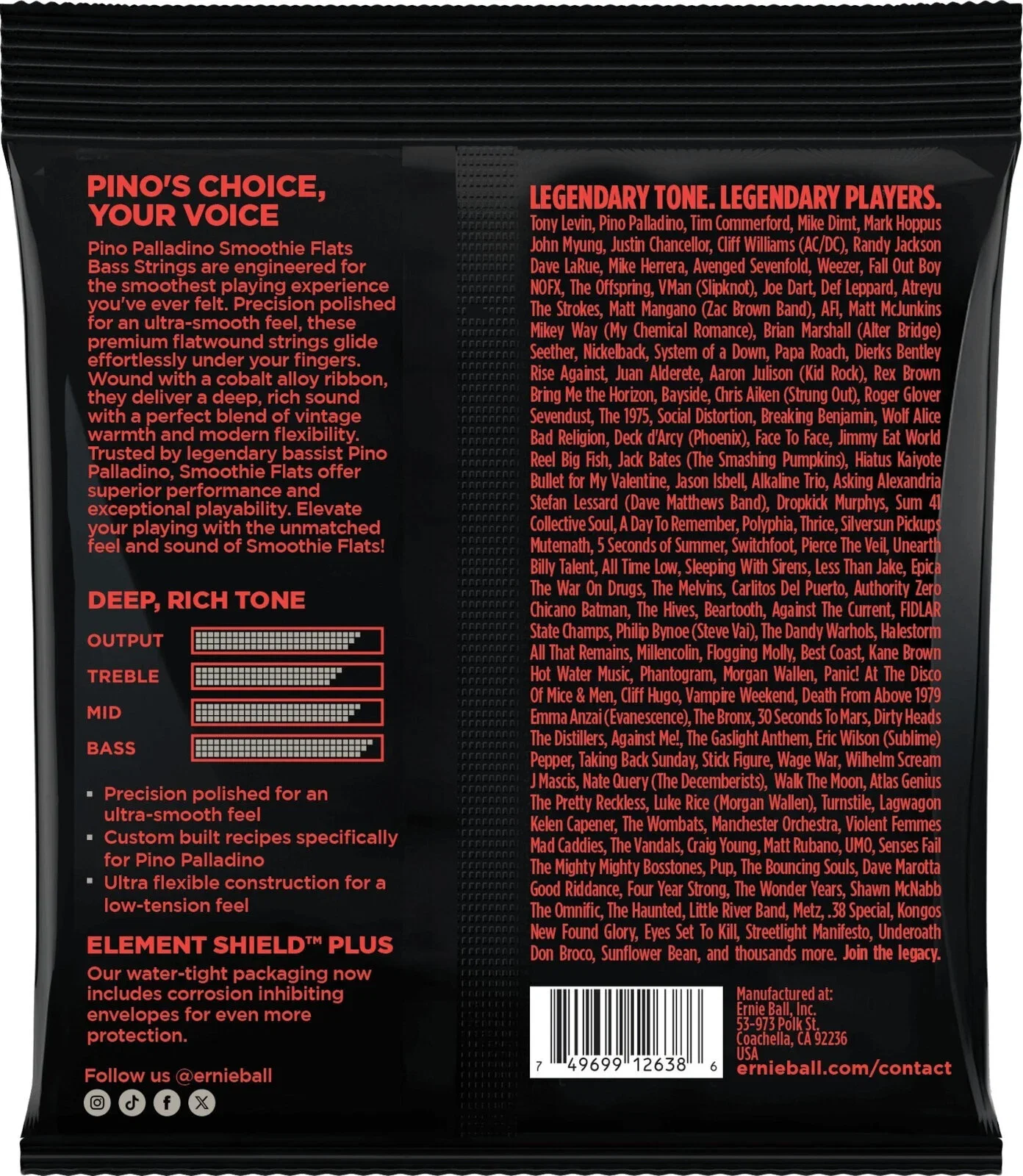 Corzi Ernie Ball 2749 MEDIUM PINO PALLADINO SMOOTHIE FLATS 43-108 [2]