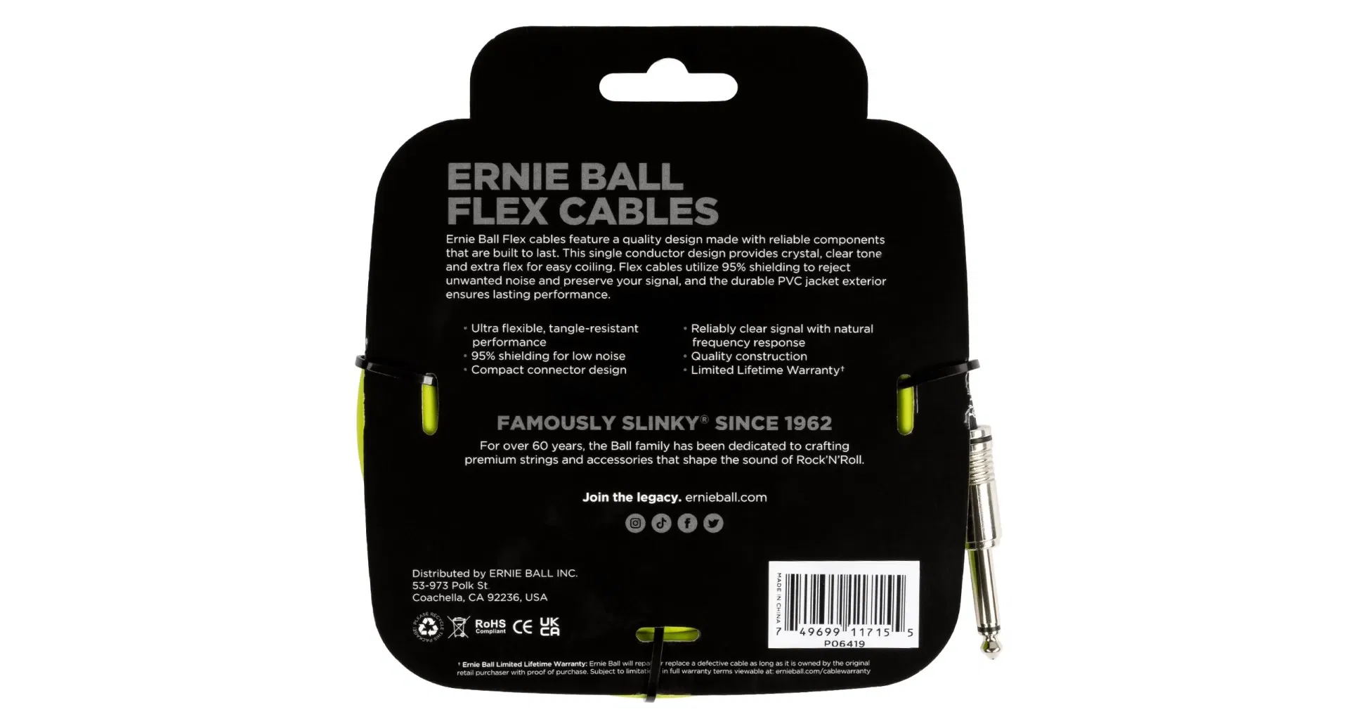 Ernie Ball 6419 Flexcable 6m - Green [2]
