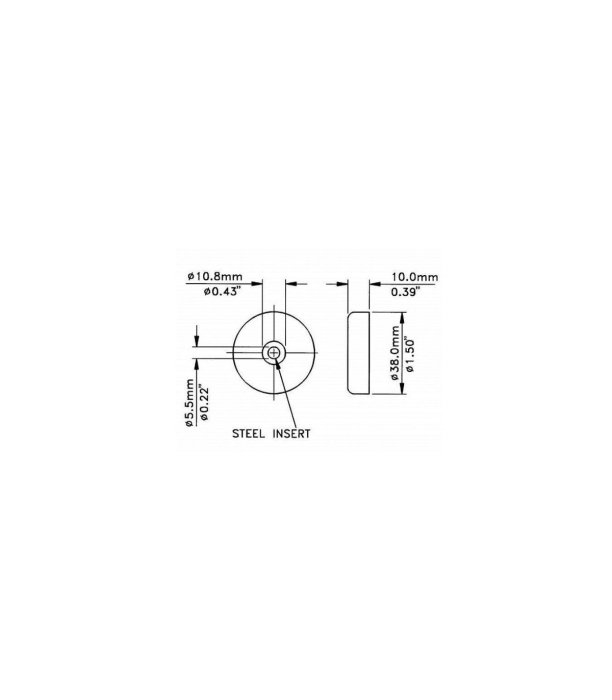 PE F1687 Rubber Foot With Steel Washer R 38X10 [2]