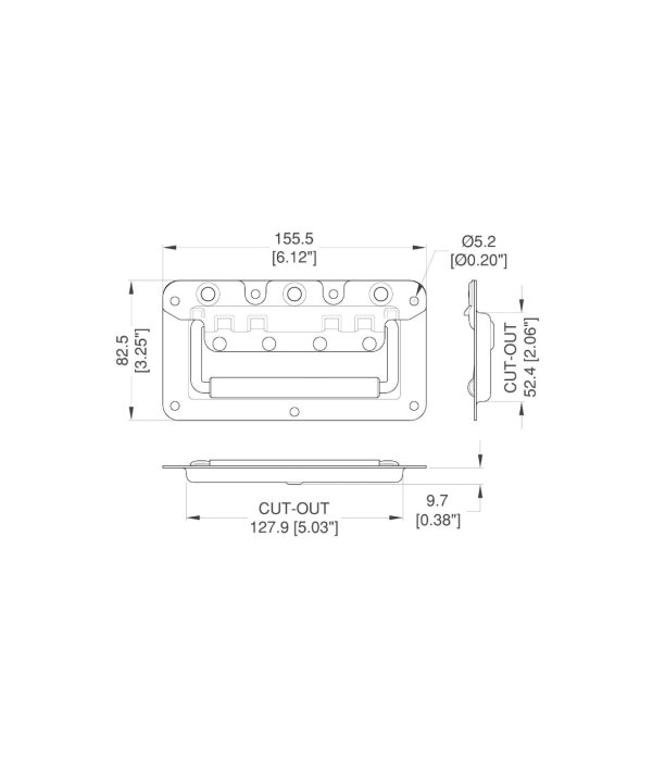 PE H7148Z Medium Recessed Handle Zinc [2]