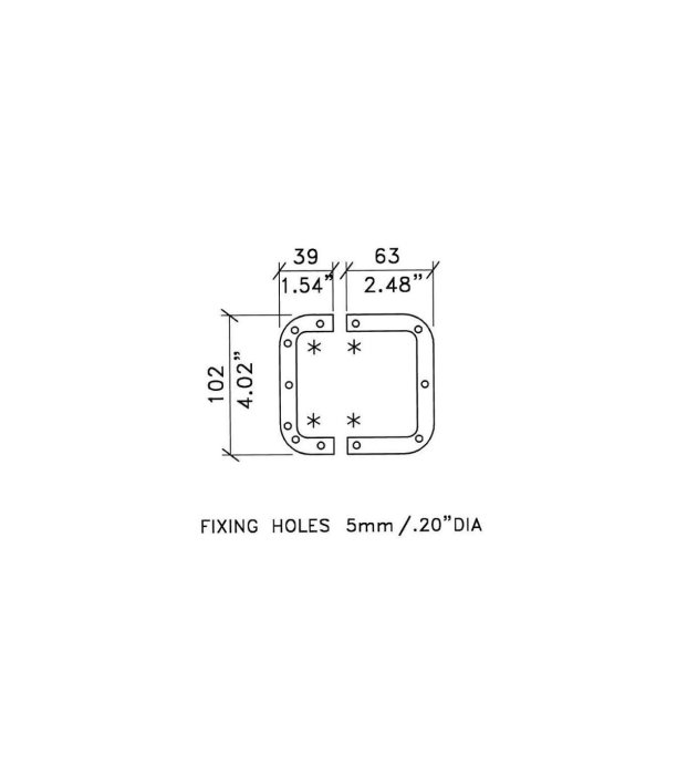 PE L0906 Backplate for Medium Recessed Latches [2]