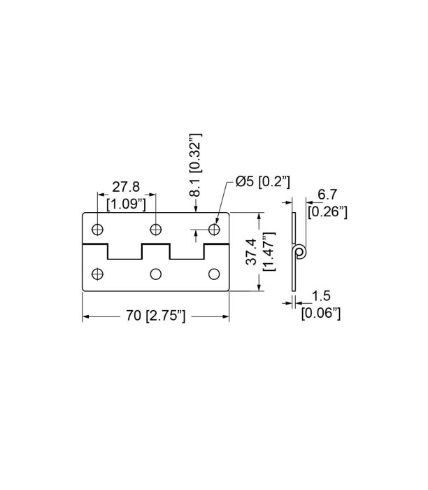 PE P0620 Pre-Punched Hinge [2]