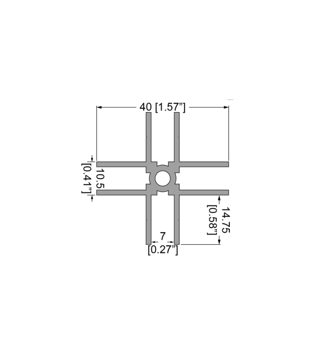 Penn Elcom Divider Extrusions E4007 For 6mm / 1/4" Panels [2]