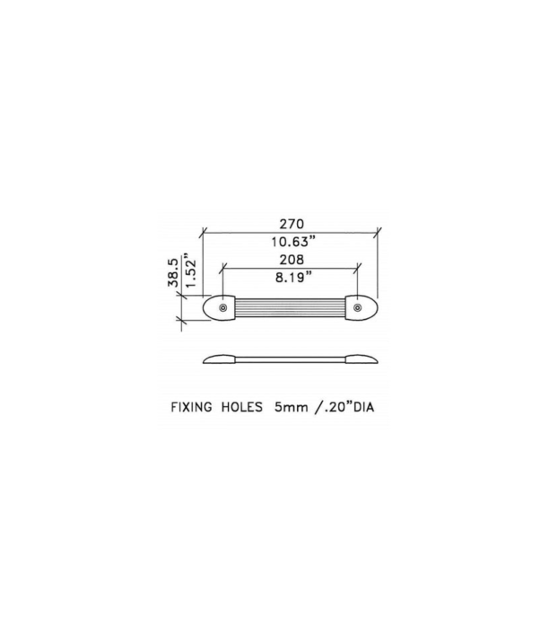 Penn Elcom Strap Handle with Plastic End Caps 270mm/10.63" H1009/01 [2]