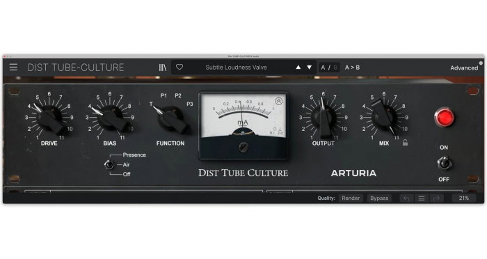 Plugin saturatie Arturia Dist TUBE-CULTURE [2]