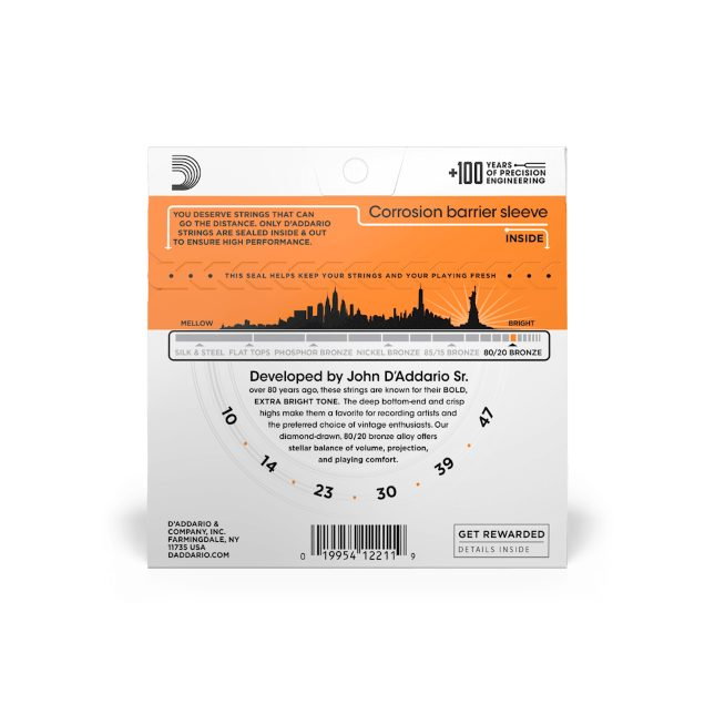 Set corzi D'Addario EJ10 10-47 pentru chitară acustică [3]