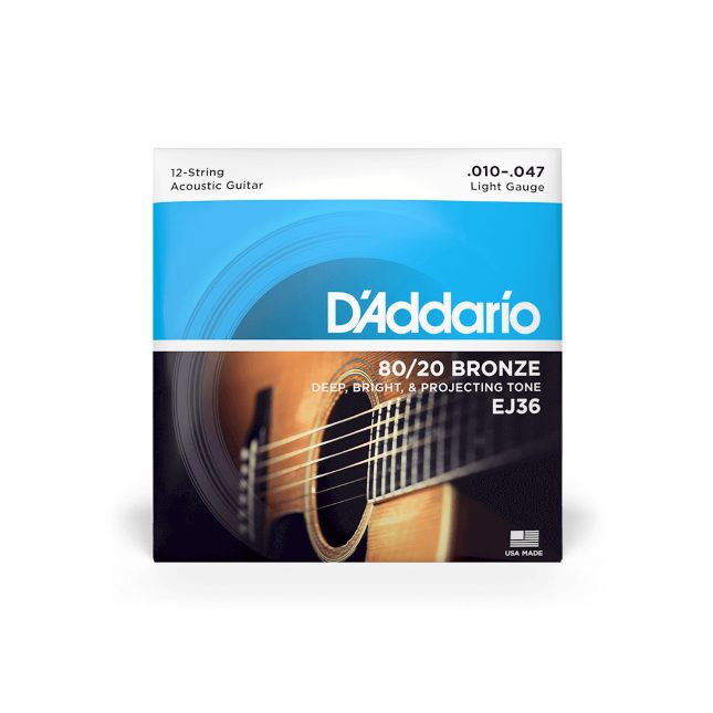 Set corzi D'Addario EJ36 10-47 pentru chitară acustică cu 12 corzi [2]