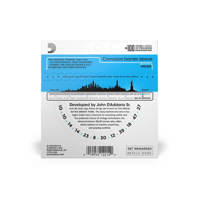 Set corzi D'Addario EJ36 10-47 pentru chitară acustică cu 12 corzi [3]