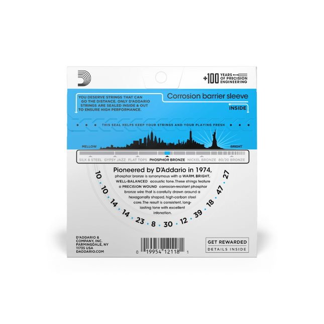 Set corzi D'Addario EJ38 10-47 pentru chitară acustică cu 12 corzi [3]