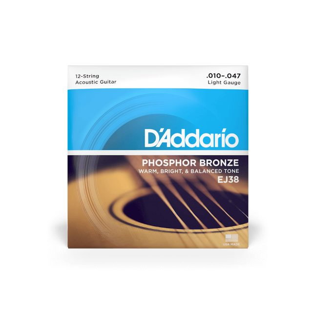 Set corzi D'Addario EJ38 10-47 pentru chitară acustică cu 12 corzi [2]
