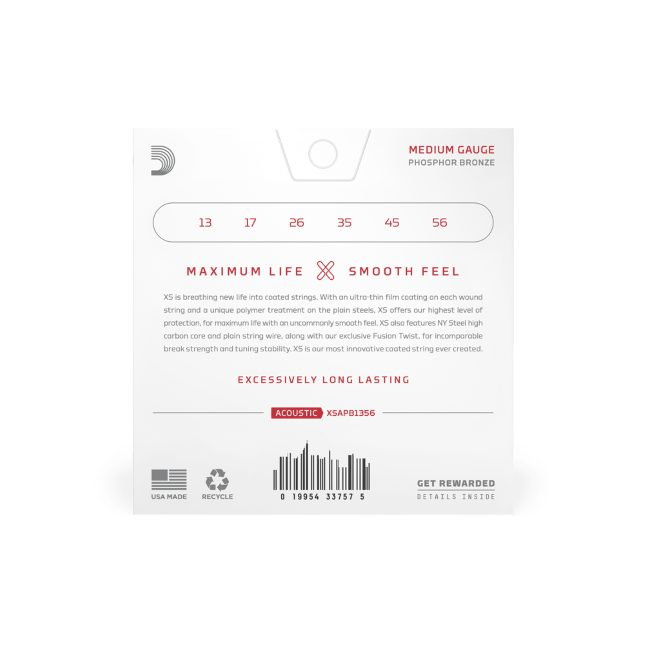 Set corzi D'Addario XSAPB1356 13-56 pentru chitară acustică [4]