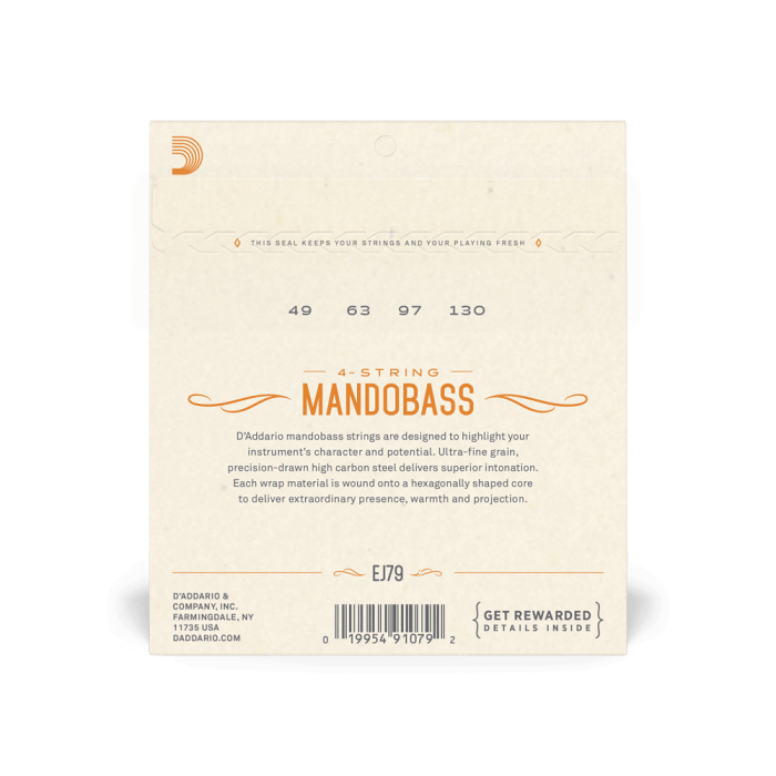 Set corzi mandobas DAddario EJ79 49-130 Medium Copper Wound [3]