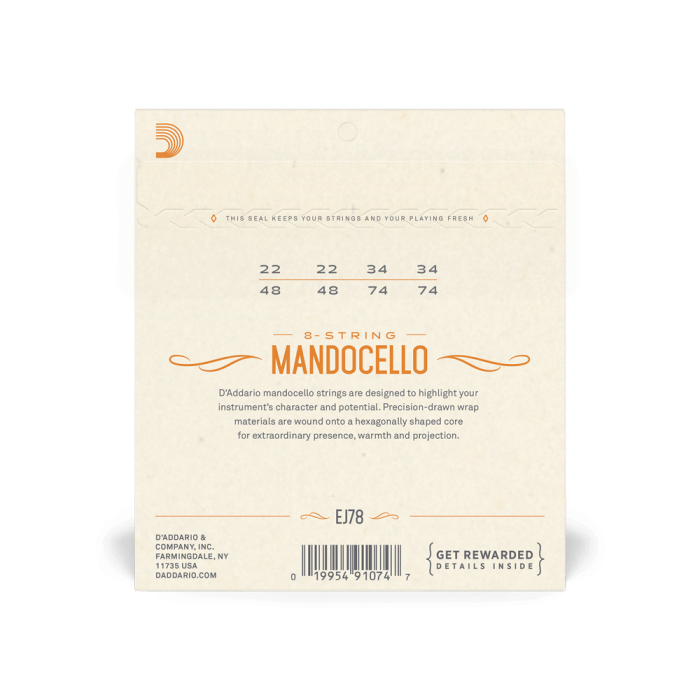 Set corzi mandocello DAddario EJ78 22-74 Medium Phosphor Bronze [3]
