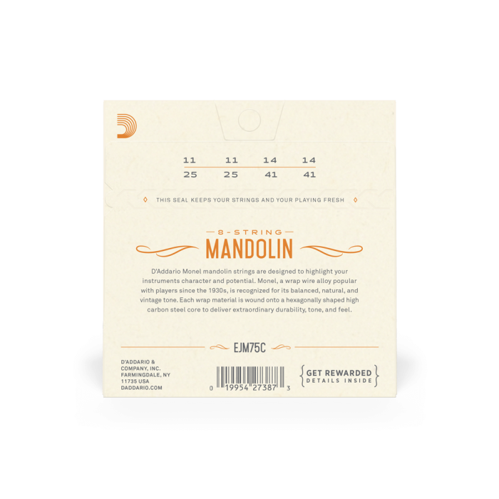 Set corzi mandolină DAddario EJM75C 11-41 Medium Plus Monel [3]