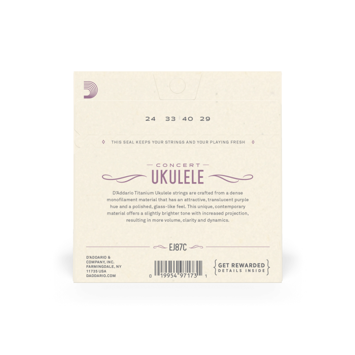 Set corzi ukulele concert DAddario EJ87C Titanium [3]