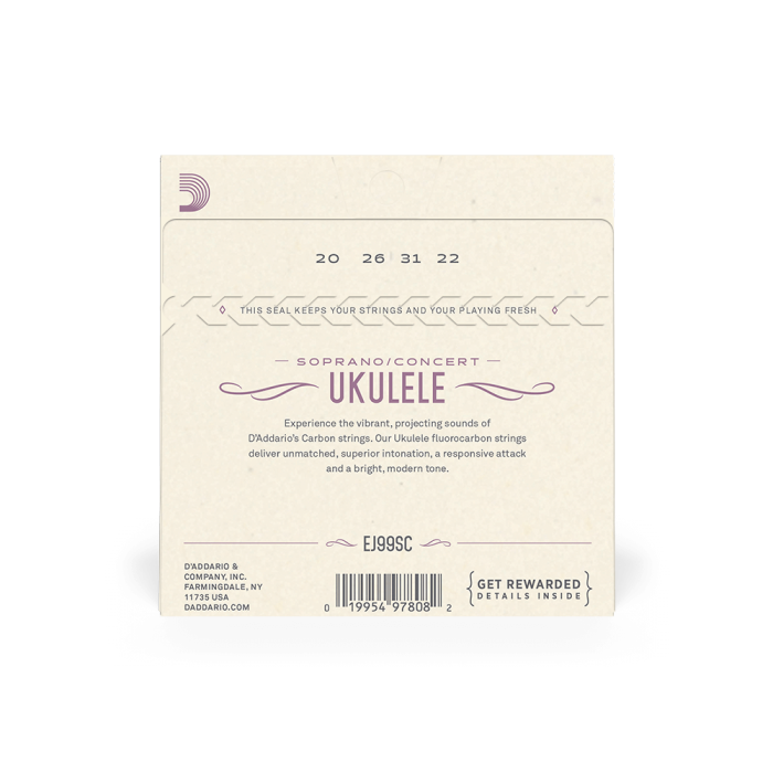 Set corzi ukulele sopran/concert DAddario EJ99SC Pro-Arte Carbon [4]