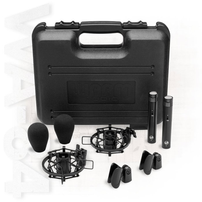 Set stereo Warm Audio WA-84 Stereo Pair Black cu microfoane negre [2]