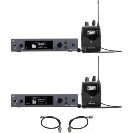 Monitorizare In-Ear - 2 x Sennheiser EW IEM G4 (A) + cabluri antena - pachet sistem wireless monitorizare in-ear